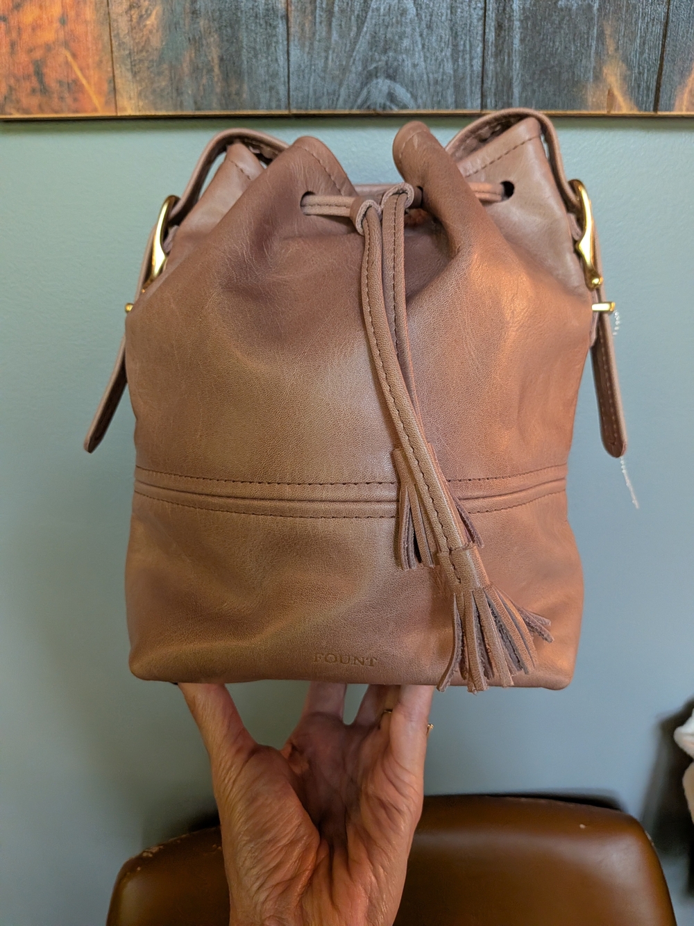 NEW! FOUNT Coventry Drawstring Bag Limited Edition Ballerina Pink